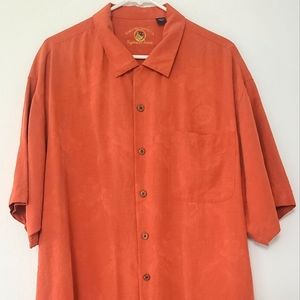 Mens 100% silk casual dress shirt xl chest 52